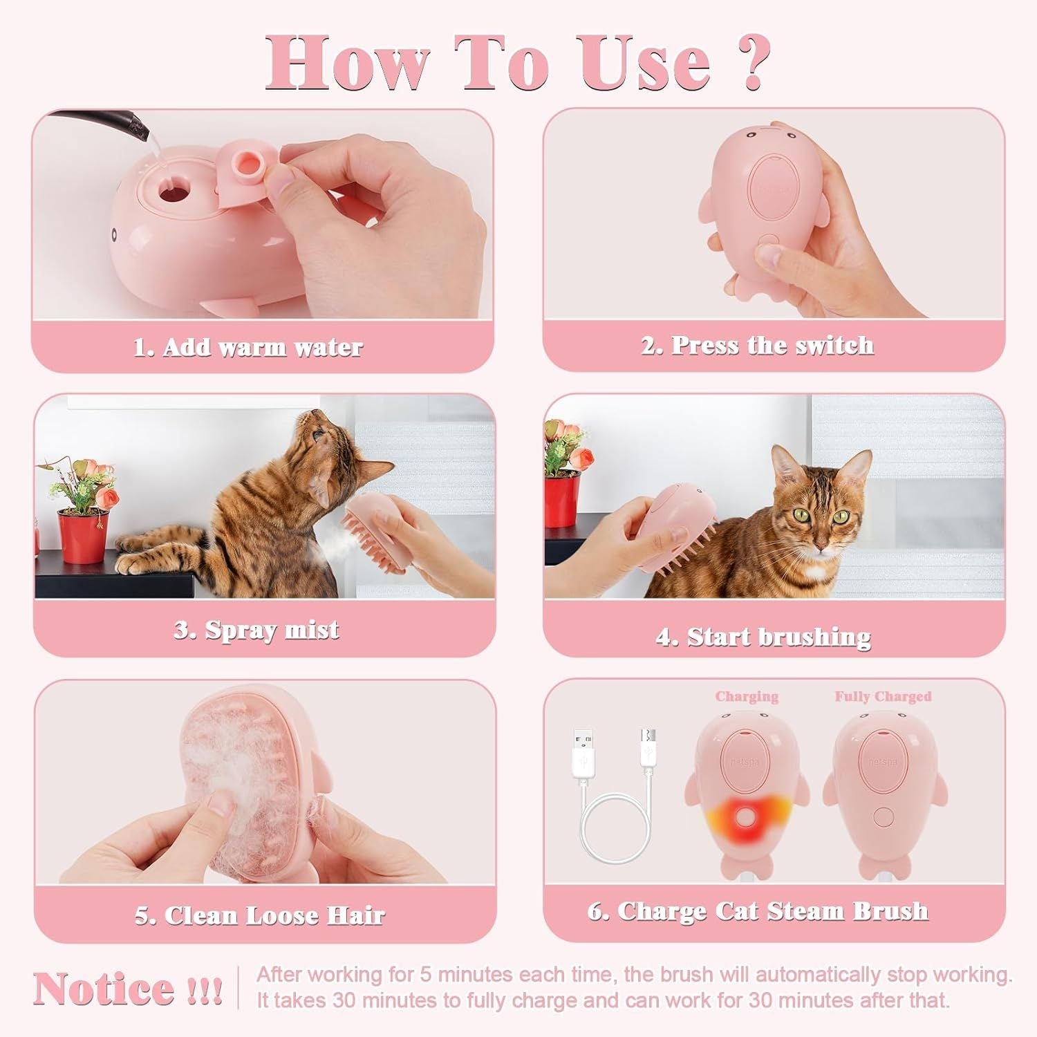 1 Steamy Cat Brush